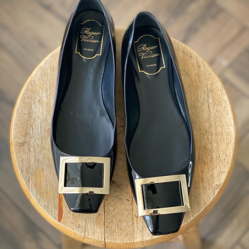ROGER VIVIER BELLE TROMPETTE FLATS BLACK 40